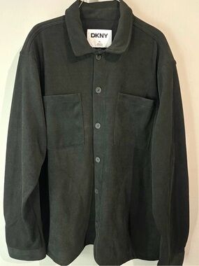 DKNY Men's Forest Black Button-Up Shirt Jacket
